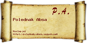 Polednak Absa névjegykártya